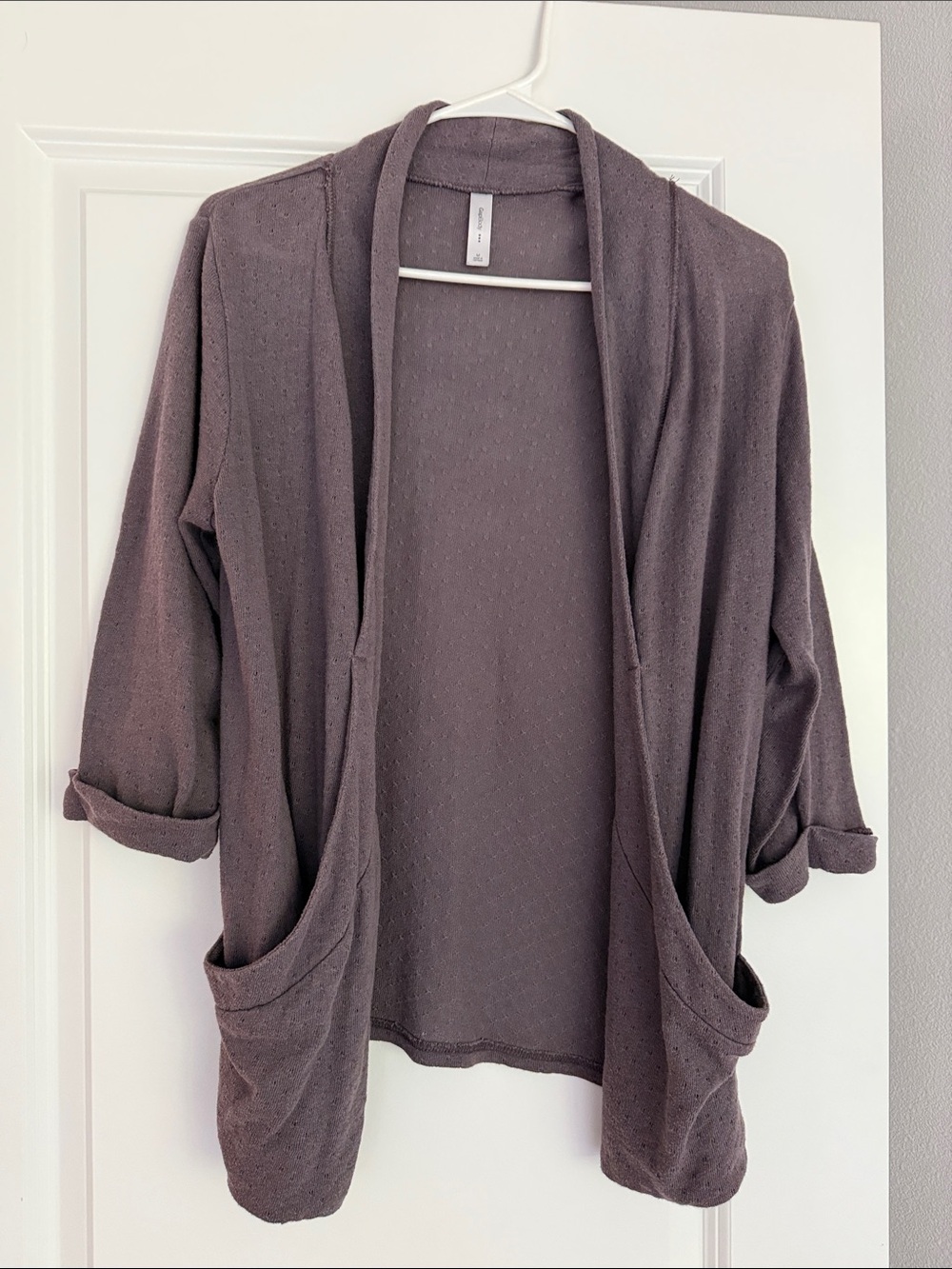 Open-Front Women's Cardigan Sweater in Mauve by